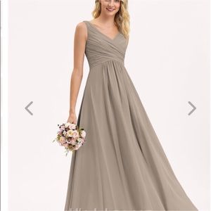 1 bridesmaid long dress taupe